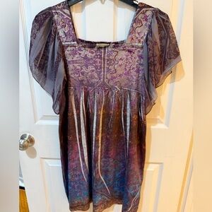 b. friends Purple Velvet Burnout Dress Size S 
Fairy Whimsigoth goth burnout